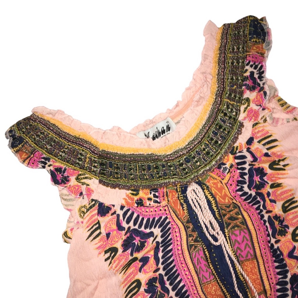 new Meghan LA  ꕥ Kingston Print Fringe Top ꕥ Pink - Picture 6 of 13